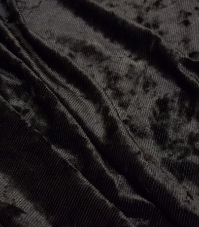 Tissu Jersey panne de velours milleraies - Noir