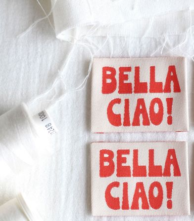 Lot 8 Etiquettes tissées à coudre - Bella Ciao