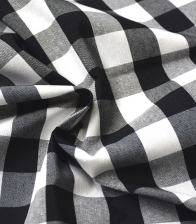 Tissu nappe carreaux - Noir & Blanc