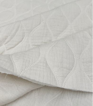 Tissu double gaze matelassée Olva - Naturel