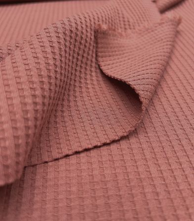 Tissu jersey gaufrette - rose Blush