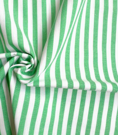 Tissu popeline rayure 06 - Vert pomme