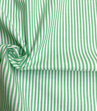 Tissu popeline rayure 03 - Vert pomme