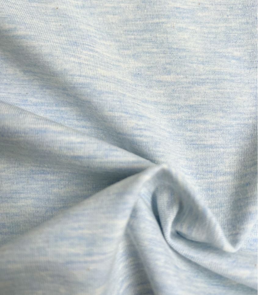 Tissu jersey chiné - Bleu ciel Tissu jersey chiné - Bleu ciel