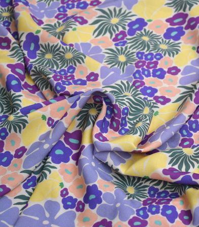 Tissu viscose Flower Power