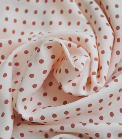 Coupon viscose Pois Eglantine - Nude