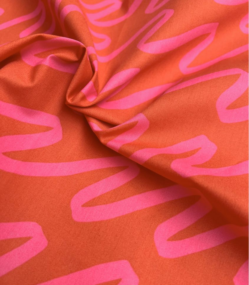 Tissu popeline de coton Nerida Hansen Making waves Cherry