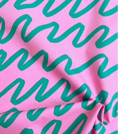 Tissu popeline de coton Nerida Hansen - Making waves Pink