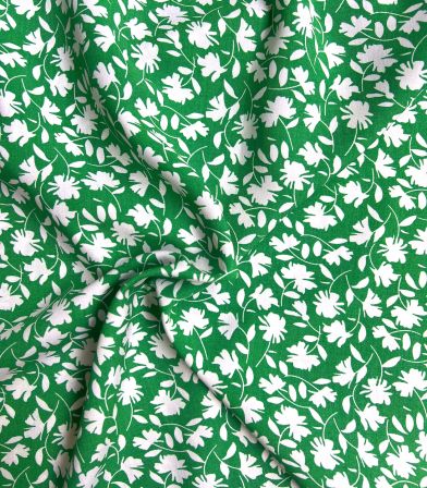 Tissu viscose Floréal - Vert feuille