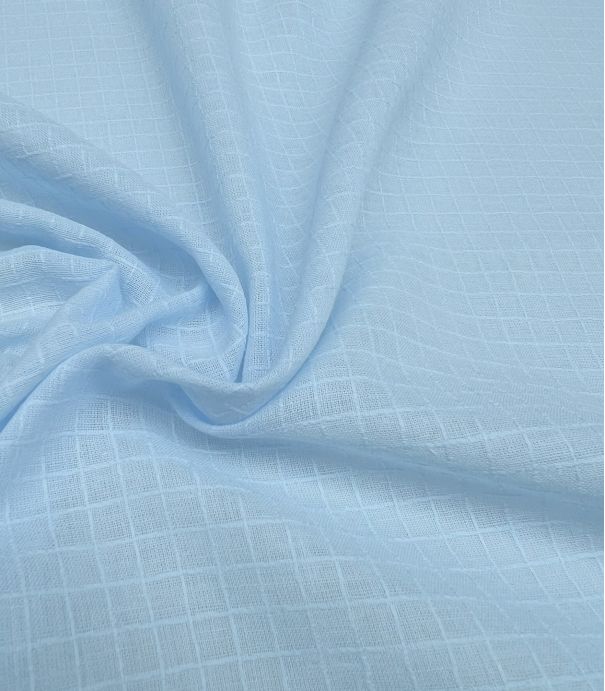 Tissu Fibremood voile Quadrille - Blue Tissu Fibremood voile Quadrille - Blue