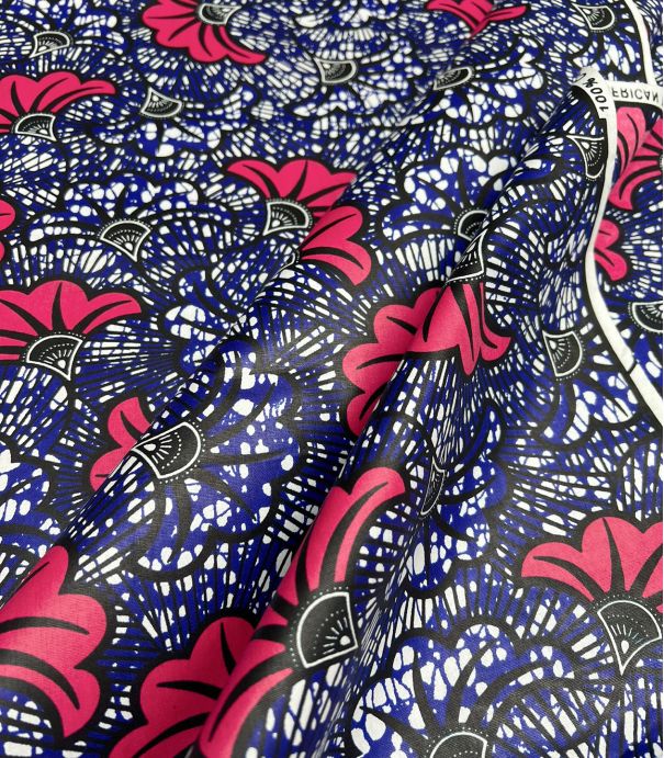 Tissu wax - GINKGO Indigo