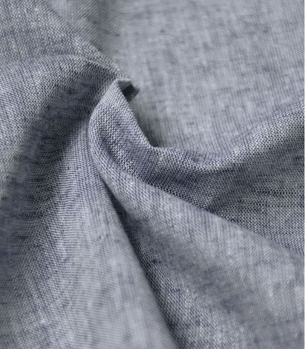 Chambray de lin marine