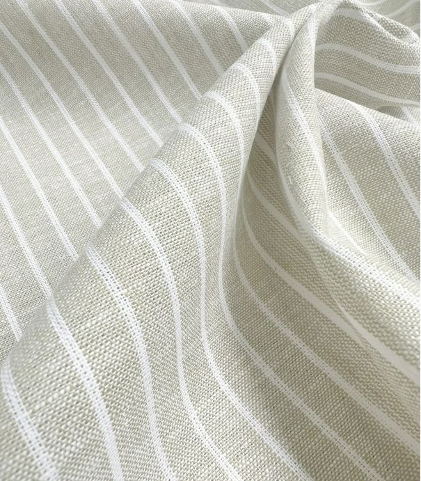 Chambray de lin - larges rayures beiges