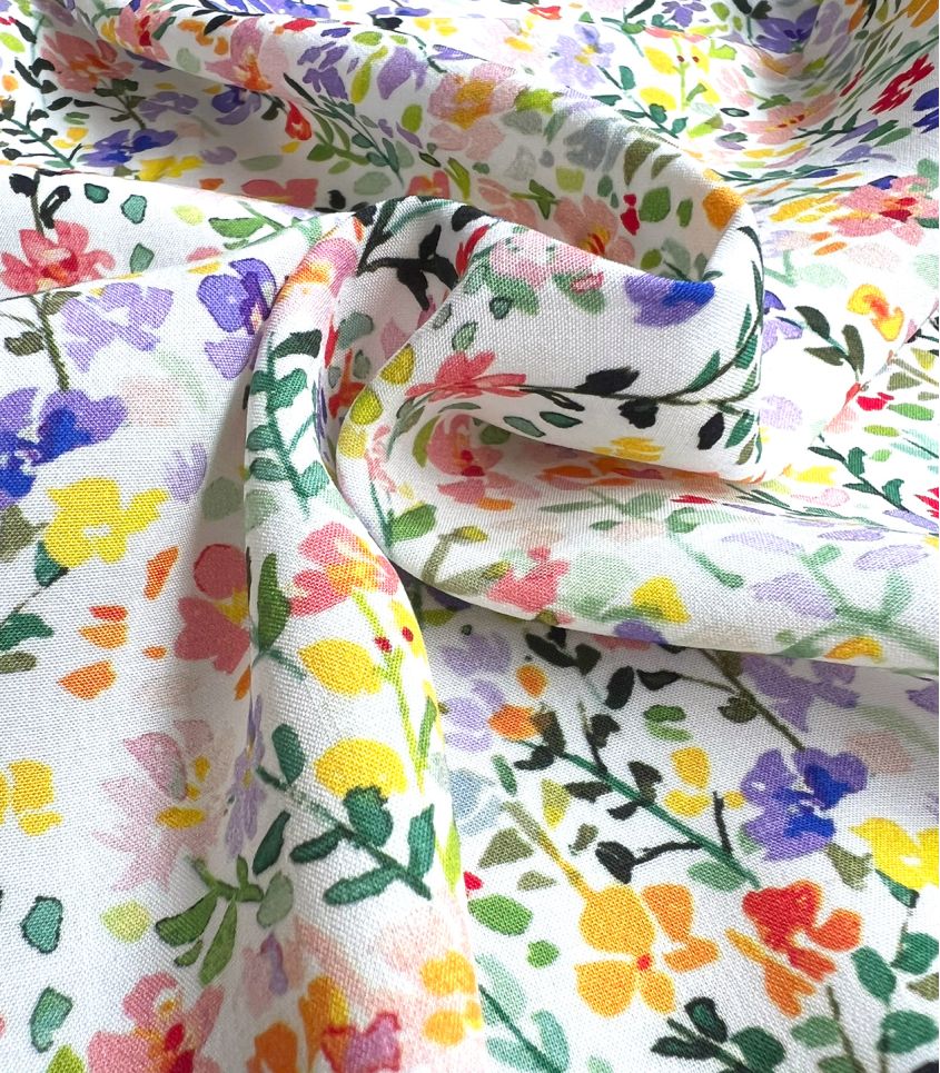 Tissu viscose - Mille fleurs champêtres Tissu viscose - Mille fleurs champêtres