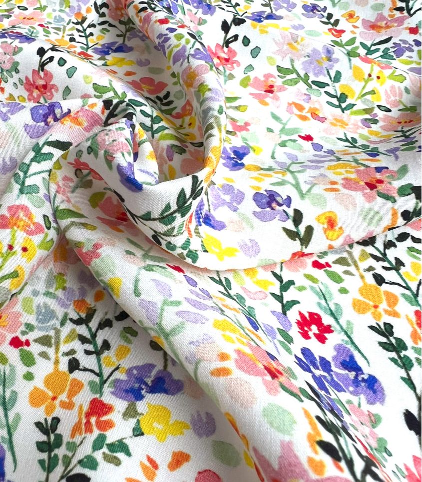 Tissu viscose - Mille fleurs champêtres Tissu viscose - Mille fleurs champêtres