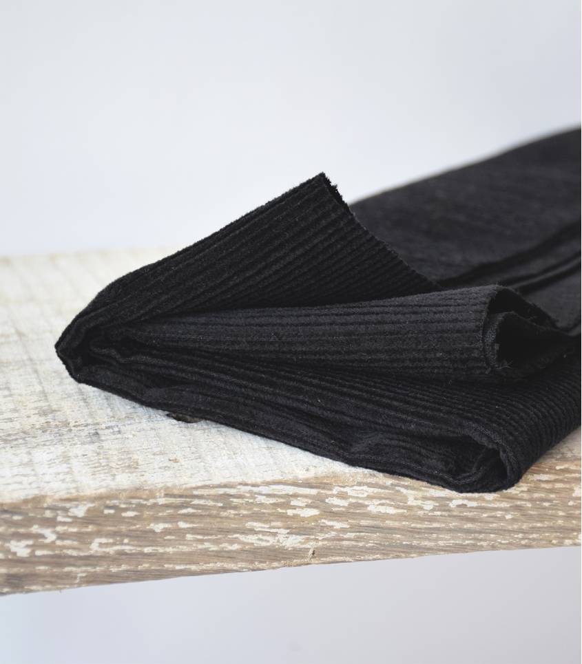 Tissu velours côtelé - Noir