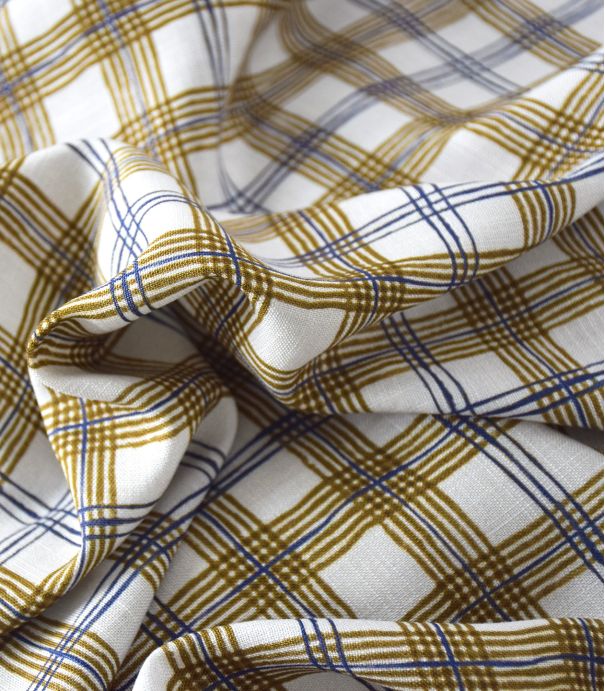 Tissu viscose tramée - Harry's checks Bronze Tissu viscose tramée - Harry's checks Bronze