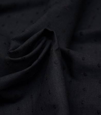 Tissu Plumetis de coton noir