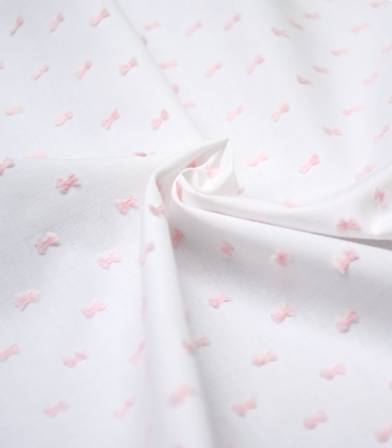 Tissu Plumetis bicolore rose/blanc Tissu Plumetis bicolore rose/blanc