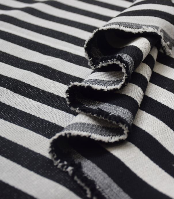 Tissu jacquard stripes - Noir & Blanc Tissu jacquard stripes - Noir & Blanc