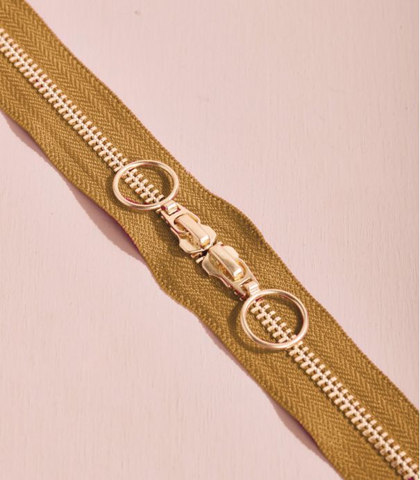 Zip double curseur Gold - 40cm - Pecan Pie