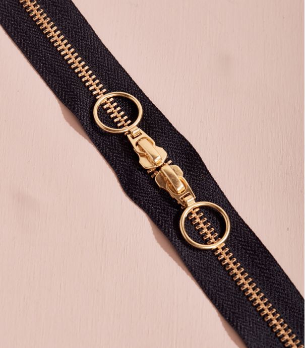 Zip double curseur Gold - 40cm - Black