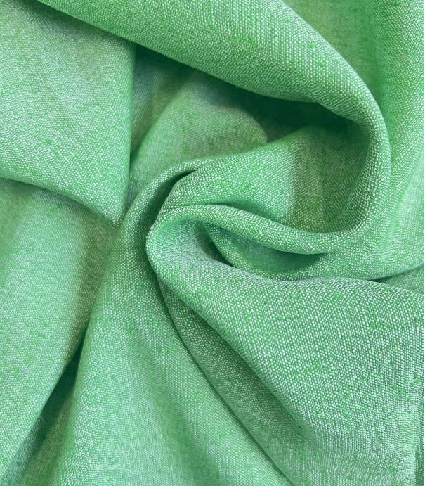 Tissu bourette de soie - Vert pomme