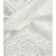Tissu coton brodé Roses - Ecru