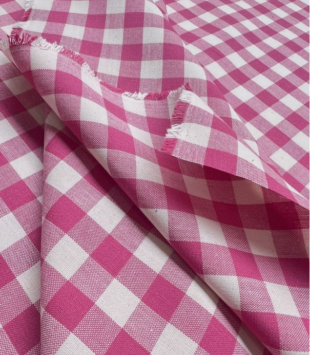 Tissu coton carreaux - Fuchsia Tissu coton carreaux - Fuchsia