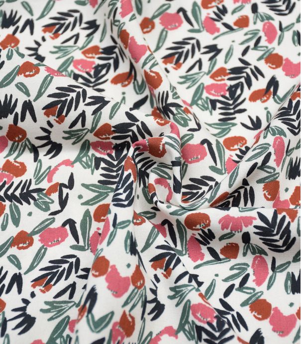 Coupon viscose - Jungle de fleurs Blush