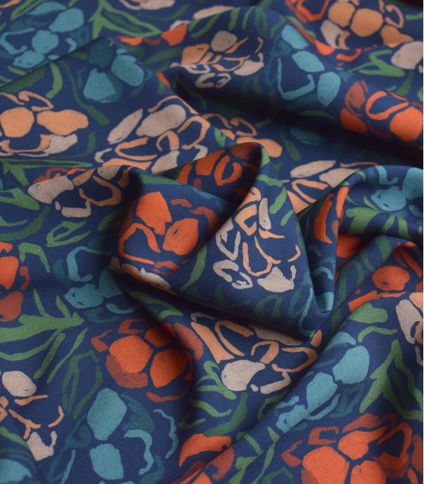 Coupon viscose - Roseraie Midnight