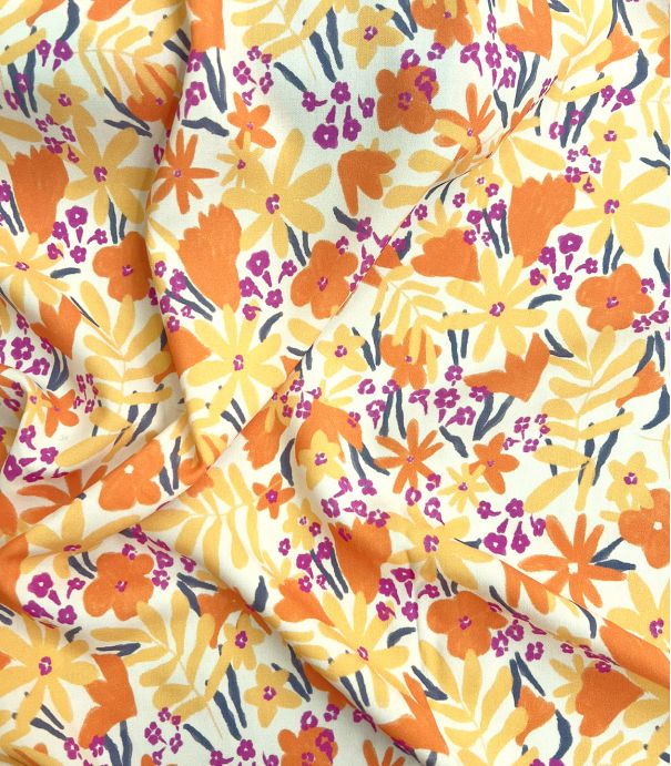 Tissu viscose - Fleurs du Soleil Tissu viscose - Fleurs du Soleil