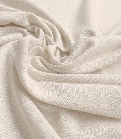 Tissu jersey coton lin - naturel Tissu jersey coton lin - naturel