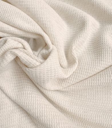 Tissu jersey coton lin Waffle- naturel Tissu jersey coton lin Waffle- naturel
