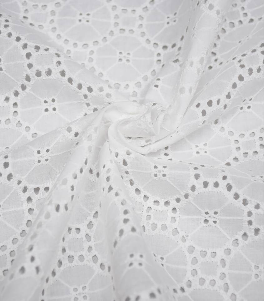 Broderie anglaise Soleil - blanc