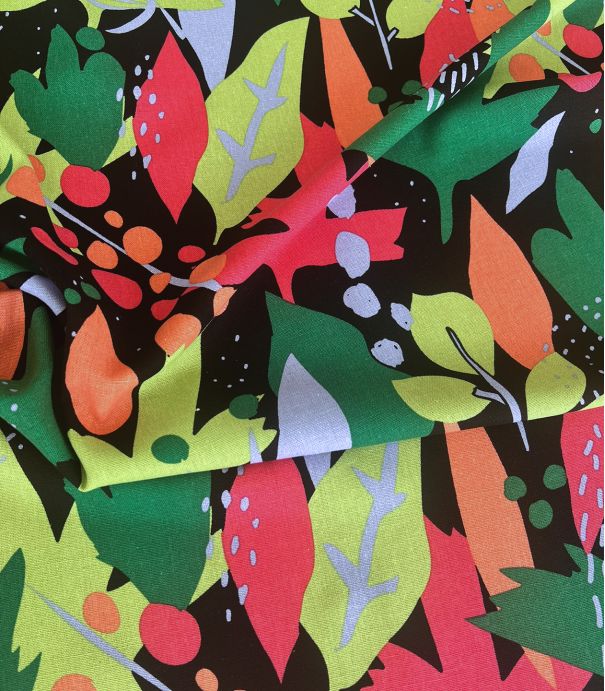 Tissu lin viscose - Abstract Leaves Green Tissu lin viscose - Abstract Leaves Green