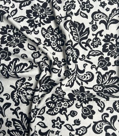 Tissu lin viscose - Amina flowers Tissu lin viscose - Amina flowers