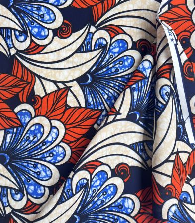 Tissu wax - Fleurs aquatiques Tissu wax - Fleurs aquatiques