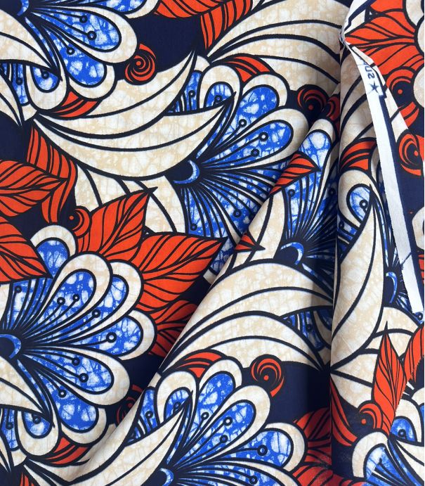 Tissu wax - Fleurs aquatiques Tissu wax - Fleurs aquatiques