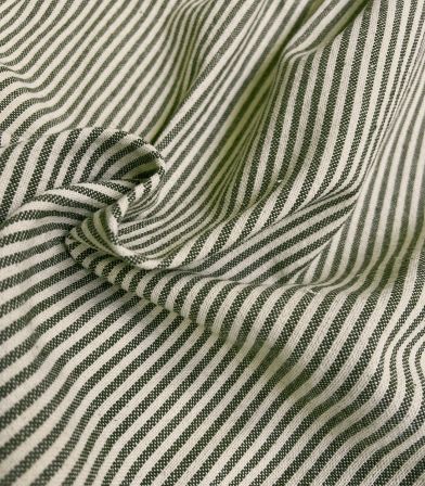 Tissu coton lavé - Rayures Kaki Tissu coton lavé - Rayures Kaki