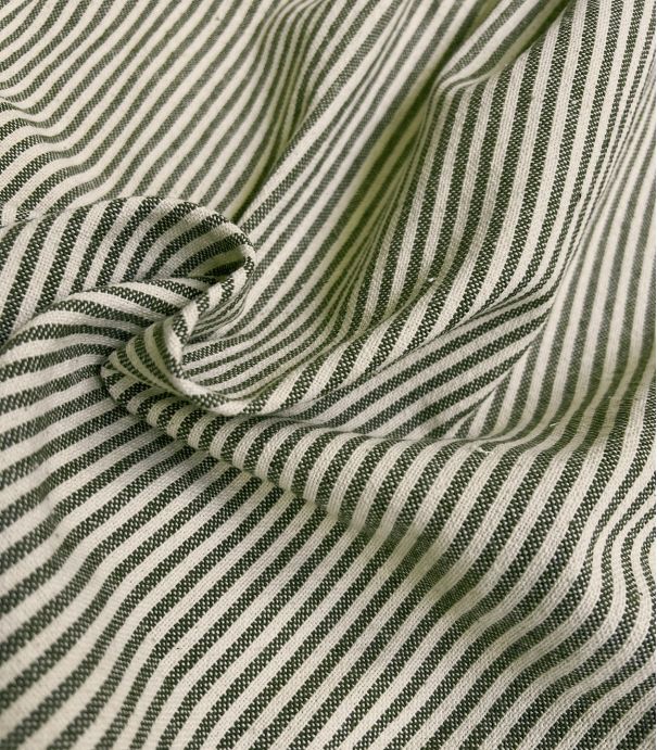 Tissu coton lavé - Rayures Kaki Tissu coton lavé - Rayures Kaki