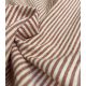 Tissu coton lavé - Rayures Terracotta