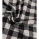 Tissu coton lavé - Carreaux Noir