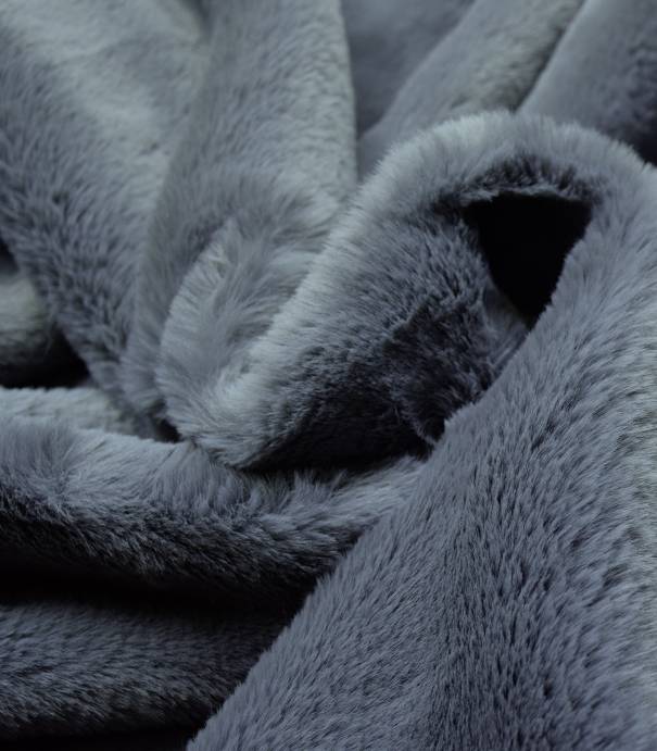 Tissu Fausse fourrure - Bleu gris