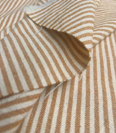 Tissu coton lavé - Rayures Ocre Tissu coton lavé - Rayures Ocre
