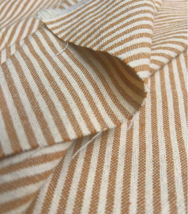 Tissu coton lavé - Rayures Ocre