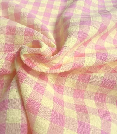 Tissu Vichy bicolore - Citron Fraise Tissu Vichy bicolore - Citron Fraise