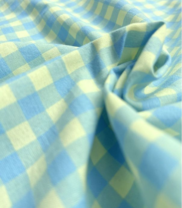 Tissu Vichy bicolore - Citron Lagon