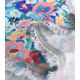 Tissu lin viscose - Hollyhocks aqua
