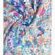Tissu lin viscose - Hollyhocks aqua